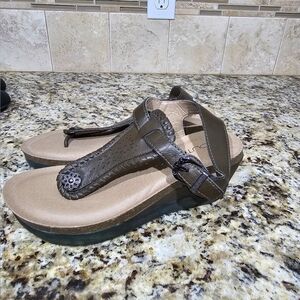 Womens Boutique by Corkys Slingback Wedge Sandals "Knockdown" Boho CORK Size 9